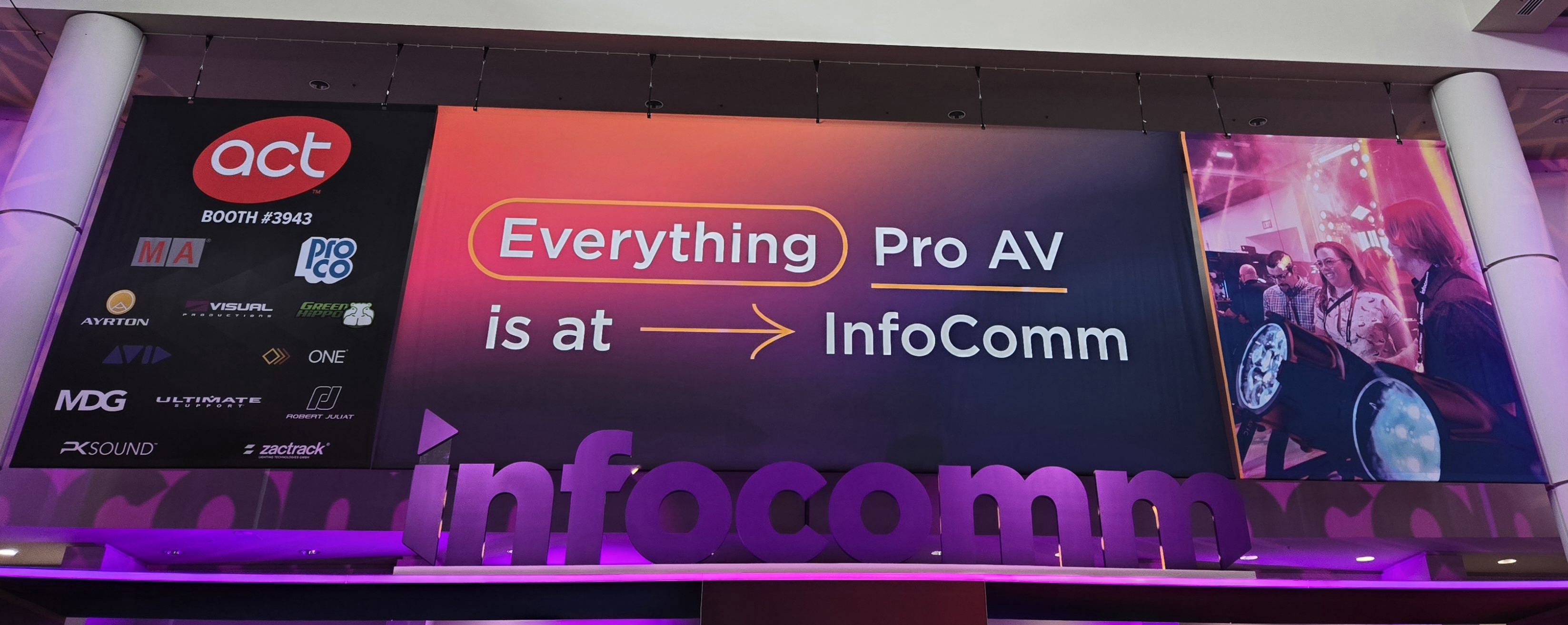 InfoComm entrance featuring professional audiovisual technology signage